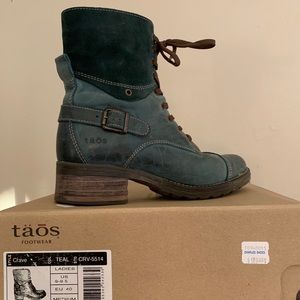 TAOS Teal Crave Utility Moto Buckle boots 40 9